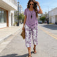 🔥 🔥 Now On Sale  50% OFF!🌸 Casual Round Neck Layered Tunic Top & Wide Leg Pants Set🌸