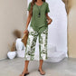 🔥 🔥 Now On Sale  50% OFF!🌸 Casual Round Neck Layered Tunic Top & Wide Leg Pants Set🌸
