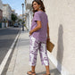 🔥 🔥 Now On Sale  50% OFF!🌸 Casual Round Neck Layered Tunic Top & Wide Leg Pants Set🌸