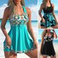 Limited Time 60% Off! 💥👙Women's Printed Sleeveless Swimdress with Built-In Shorts🏊