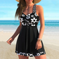 Limited Time 60% Off! 💥👙Women's Printed Sleeveless Swimdress with Built-In Shorts🏊