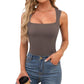 🔥LAST DAY SALE 50% OFF!!⚡Women's Square Neck Sleeveless Double-Layer Tank Top