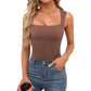 🔥LAST DAY SALE 50% OFF!!⚡Women's Square Neck Sleeveless Double-Layer Tank Top