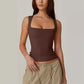 🔥LAST DAY SALE 50% OFF!!⚡Women's Square Neck Sleeveless Double-Layer Tank Top