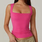 🔥LAST DAY SALE 50% OFF!!⚡Women's Square Neck Sleeveless Double-Layer Tank Top