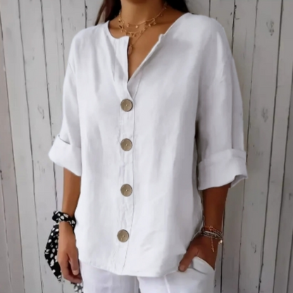 💥Limited Time 50% Big Sale OFF💥Women's Loose Fashion Button Top💃
