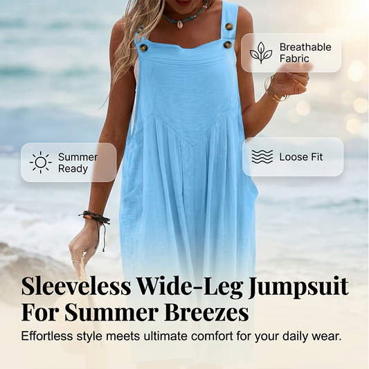 🌸 LIMITED TIME 50% OFF! ✨Sleeveless Wide-Leg Jumpsuit For Summer Breezes✨💃