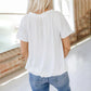 🎁LAST DAY SALE £9.99🔥Hot sale 50%OFF ⏳Women's Casual Pleated V-Neck Short-Sleeve Top