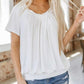 🎁LAST DAY SALE £9.99🔥Hot sale 50%OFF ⏳Women's Casual Pleated V-Neck Short-Sleeve Top
