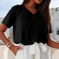 🎁LAST DAY SALE £9.99🔥Hot sale 50%OFF ⏳Women's Casual Pleated V-Neck Short-Sleeve Top