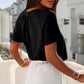 🎁LAST DAY SALE £9.99🔥Hot sale 50%OFF ⏳Women's Casual Pleated V-Neck Short-Sleeve Top
