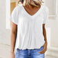 🎁LAST DAY SALE £9.99🔥Hot sale 50%OFF ⏳Women's Casual Pleated V-Neck Short-Sleeve Top