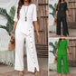 ⏰🔥LIMITED TIME 60% OFF! ✨Women's Irregular Hem Top & Wide Leg Pants Two-Piece Set 🌸💃
