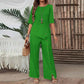 ⏰🔥LIMITED TIME 60% OFF! ✨Women's Irregular Hem Top & Wide Leg Pants Two-Piece Set 🌸💃