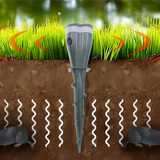 💥Hot Sale 70% OFF☘️Solar Powered Waterproof Screw Mole Repellent🐭🚫
