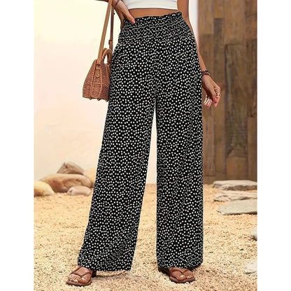 ⏳Limited-time 50% Off⏰Women's Smocked High Waist Wide Leg Pants👖Effortless Style✨