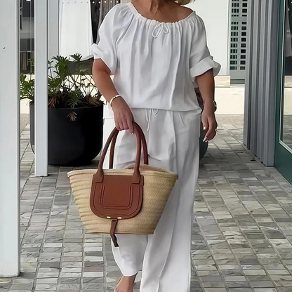 Hot Pick 50%OFF⏰Women's Drawstring Top & Pants 2-Piece Set✨