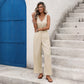 Elegant Sleeveless V-Neck Wide-Leg Jumpsuit