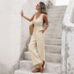 Elegant Sleeveless V-Neck Wide-Leg Jumpsuit