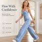 🥳2026 HOT SALE🥳 50% OFF!  🎁Women Spaghetti Strap Wide Leg Denim Jumpsuit