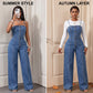 🥳2026 HOT SALE🥳 50% OFF!  🎁Women Spaghetti Strap Wide Leg Denim Jumpsuit
