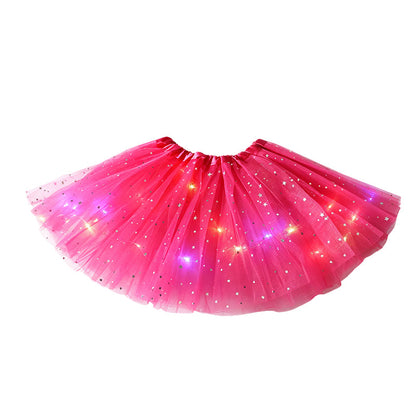 🎁 50% OFF NOW! ✨LED Light Up Sequin Tutu Skirt Star Mesh Princess Skirt for Girls and Adults