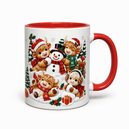 Festive Christmas Snowman Ceramic Mug
