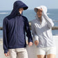 Detachable Large Brim UPF50+ Ice Silk Sunscreen Clothing