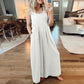 💖Summer Sale💖-Plus Size Wide Pipes Overall Jumpsuit