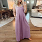 💖Summer Sale💖-Plus Size Wide Pipes Overall Jumpsuit